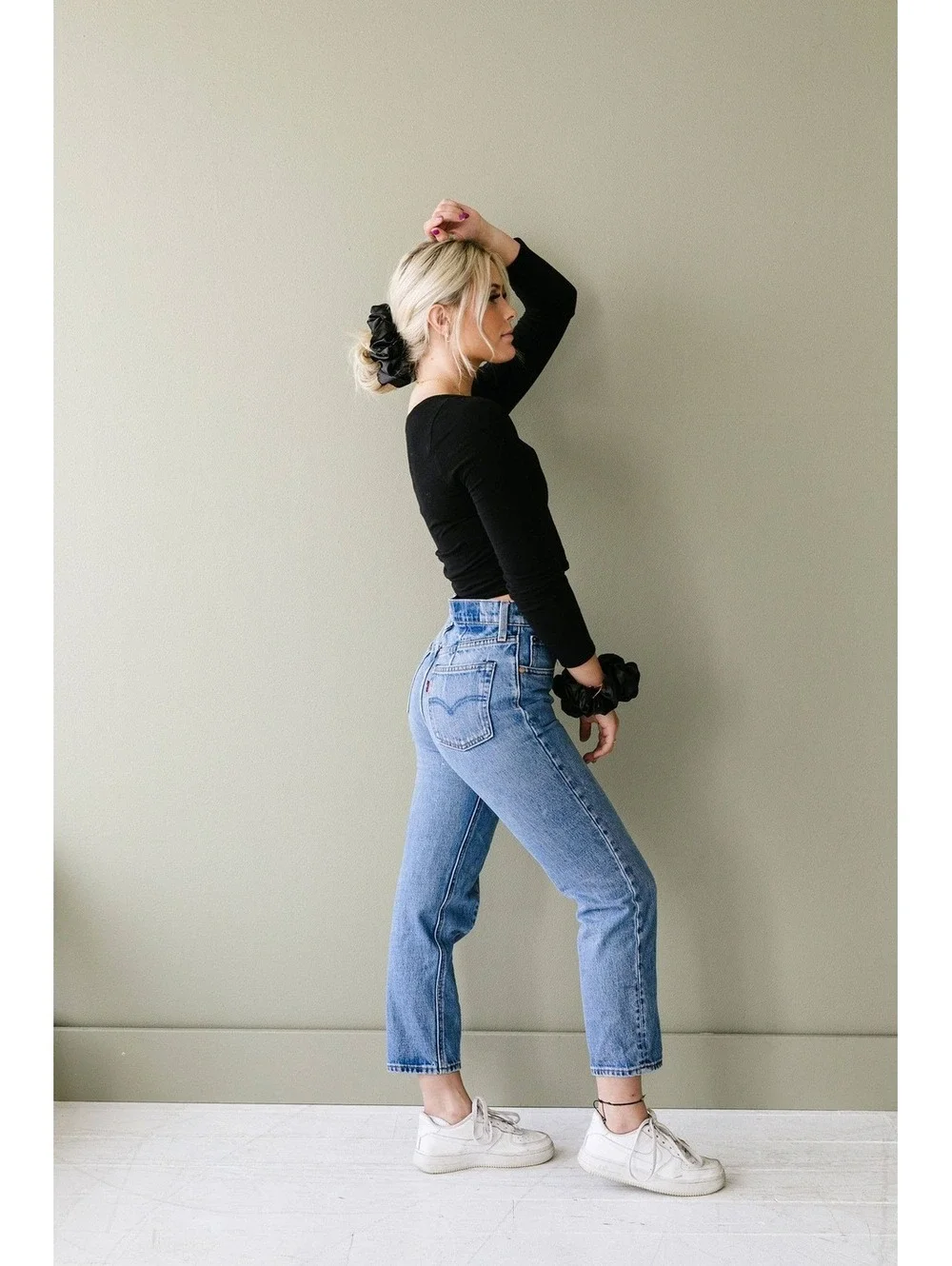 Andi Shadow Black Satin Jumbo Hair Scrunchie